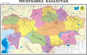 настенная политико-административная карта Казахстан ― Параллель