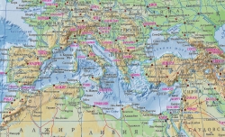 Карта мира рельефная общегеографическая (3D рельеф)