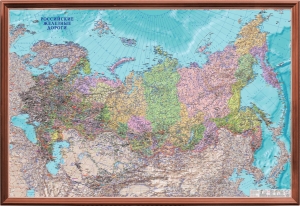 Карта "Железные дороги России" рельефная политико-административная (3D рельеф) ― Параллель