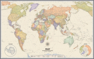настенная Политическая карта мира в английском стиле (33) ― Параллель