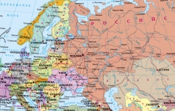 Рельефная политическая карта мира (3D рельеф)
