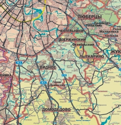 Карта Московская область, административная, ламинированная (04)