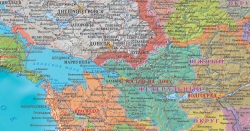 Рельефная политико-административная карта "Россия и сопредельные государства" (3D рельеф)