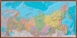 Рельефная политико-административная карта "Россия и сопредельные государства" (3D рельеф) ― Параллель