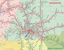 настенная карта Железных дорог России и сопредельных государств