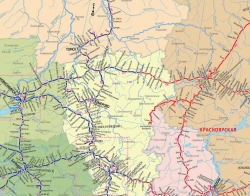 настенная карта Железных дорог России и сопредельных государств