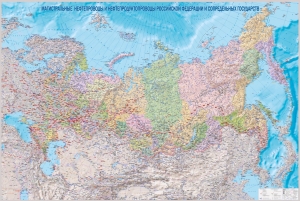 настенная карта Магистральные нефтепроводы и нефтепродуктопроводы России и сопредельных государств ― Параллель
