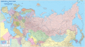 настенная политическая карта Россия и Европа ― Параллель
