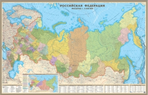 настенная Политико-административная карта России и сопредельных государств (02) ― Параллель