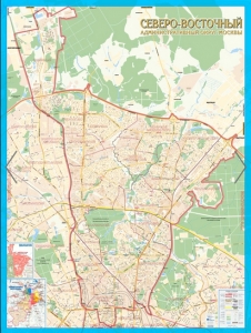 настенная карта Северо-Восточный административный округ Москвы с каждым домом ― Параллель