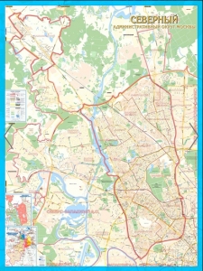 настенная карта Северный административный округ Москвы с каждым домом ― Параллель