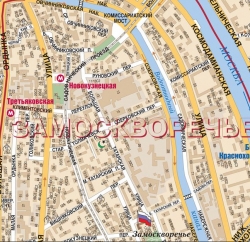 настенная карта Центральный административный округ Москвы с каждым домом