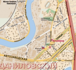 настенная карта Южный административный округ Москвы с каждым домом