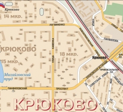 настенная карта Зеленоградский административный округ Москвы с каждым домом